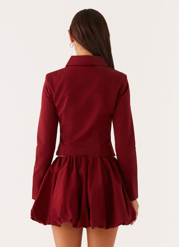 Vesper Bubble Mini Skirt - Mulberry