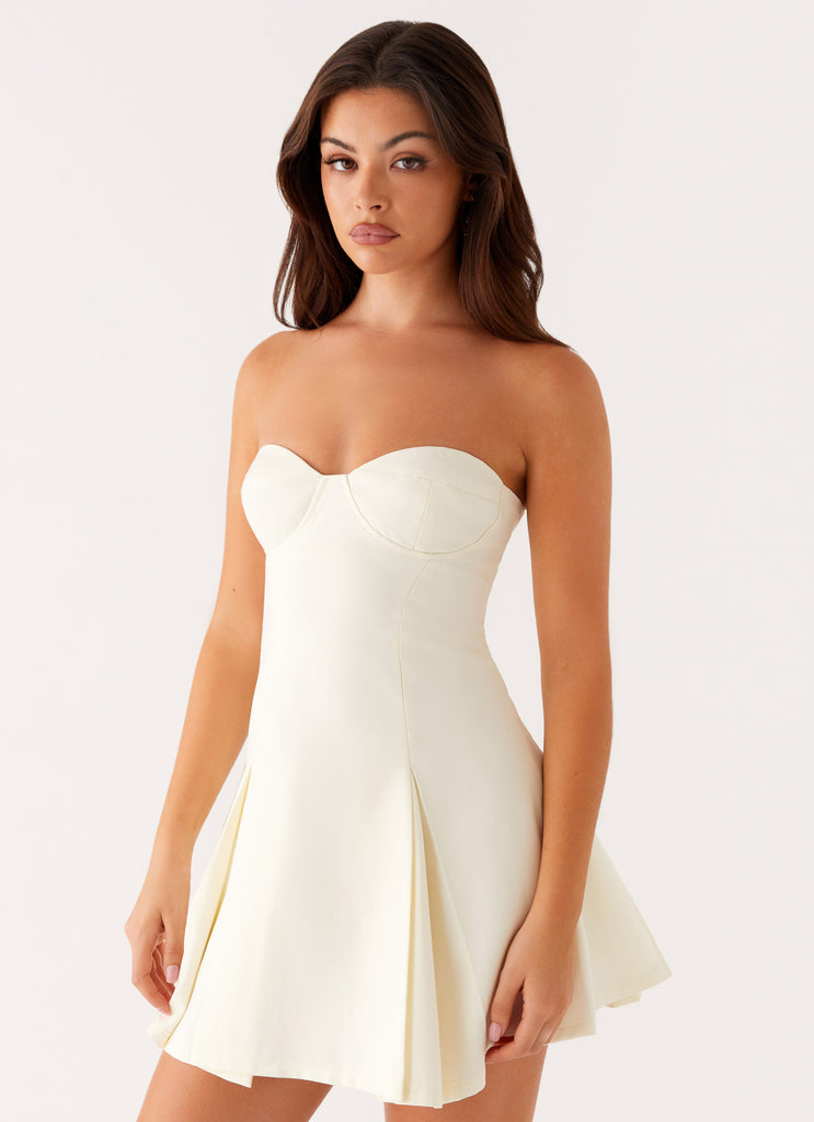 Victoria Strapless Mini Dress - Butter