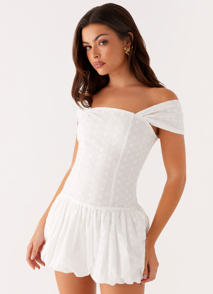 Vida Off Shoulder Mini Dress - White