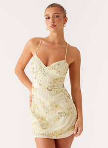 Vietta Sequin Cami Micro Mini Dress - Yellow Peppermayo US Vietta Sequin Cami Micro Mini Dress - Yellow Peppermayo US