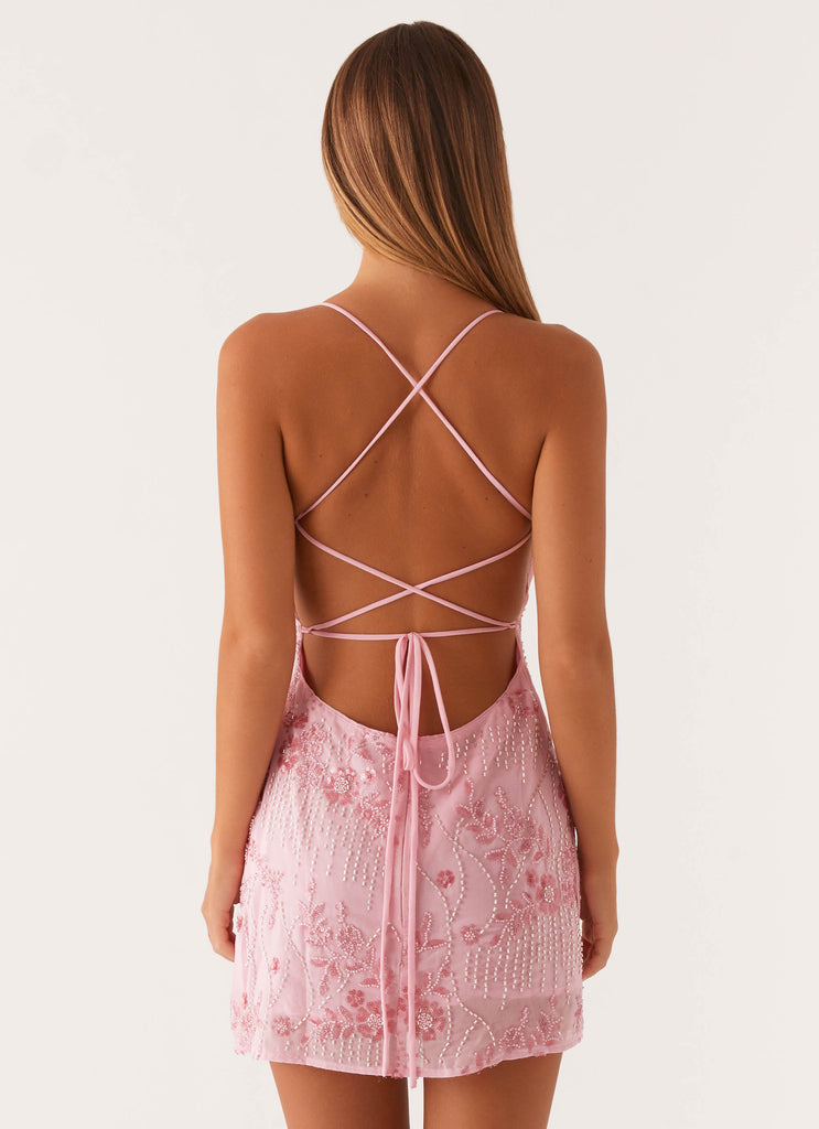 Vietta Sequin Cami Mini Dress - Pink