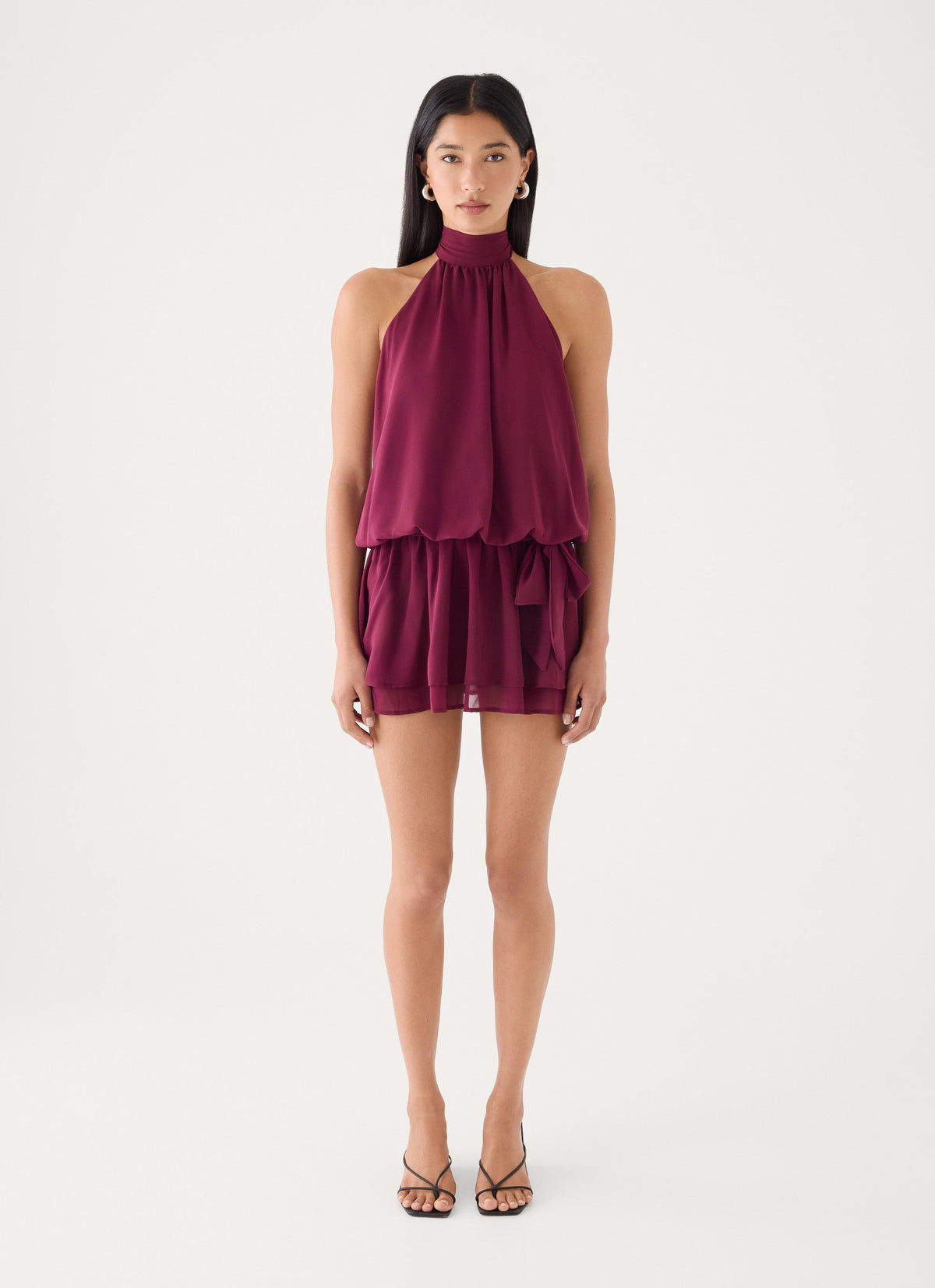 Vira Halter Mini Dress - Plum