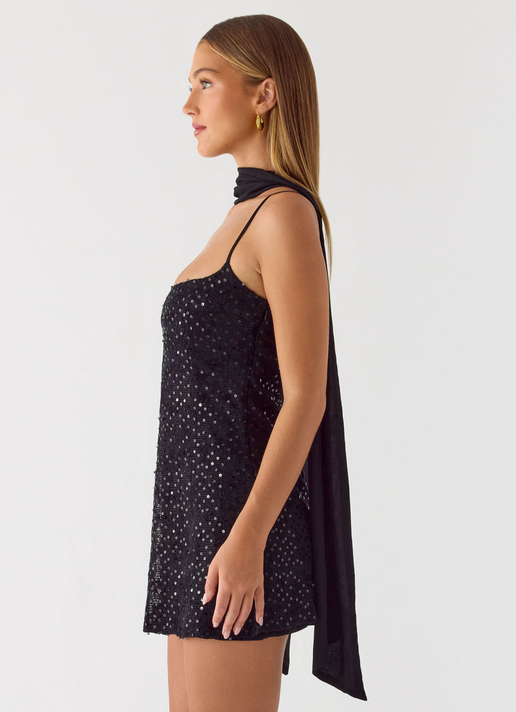 Vision Sequin Mini Dress - Black Peppermayo US Vision Sequin Mini Dress - Black Peppermayo US