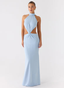 Warning Signs Maxi Dress - Blue