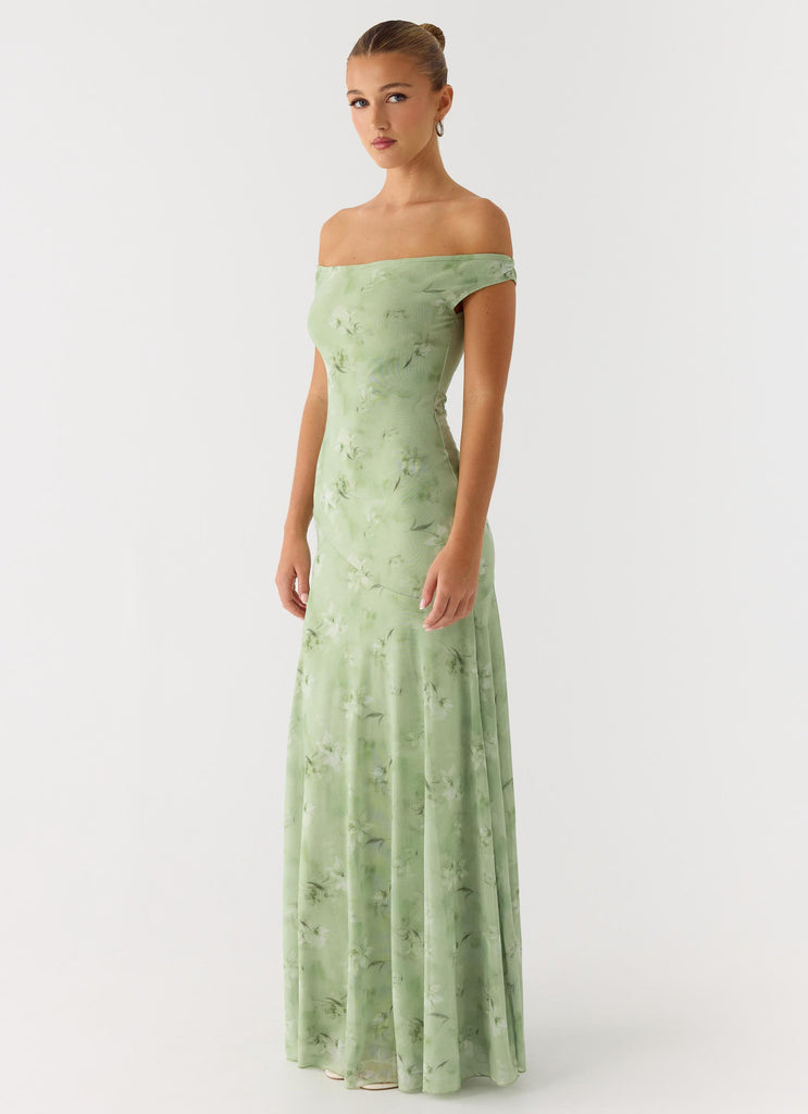 Wasting Time Maxi Dress - Blurred Lime