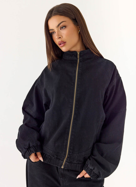 【美品】semoh 23AW 4way Bomber Jacket M Waylon Denim Bomber Jacket - Black – Peppermayo US