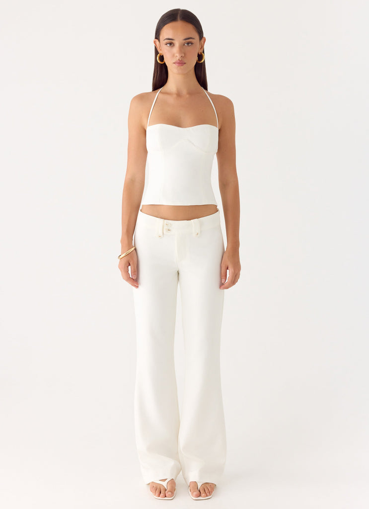 Weiss Low Rise Suiting Pants - White