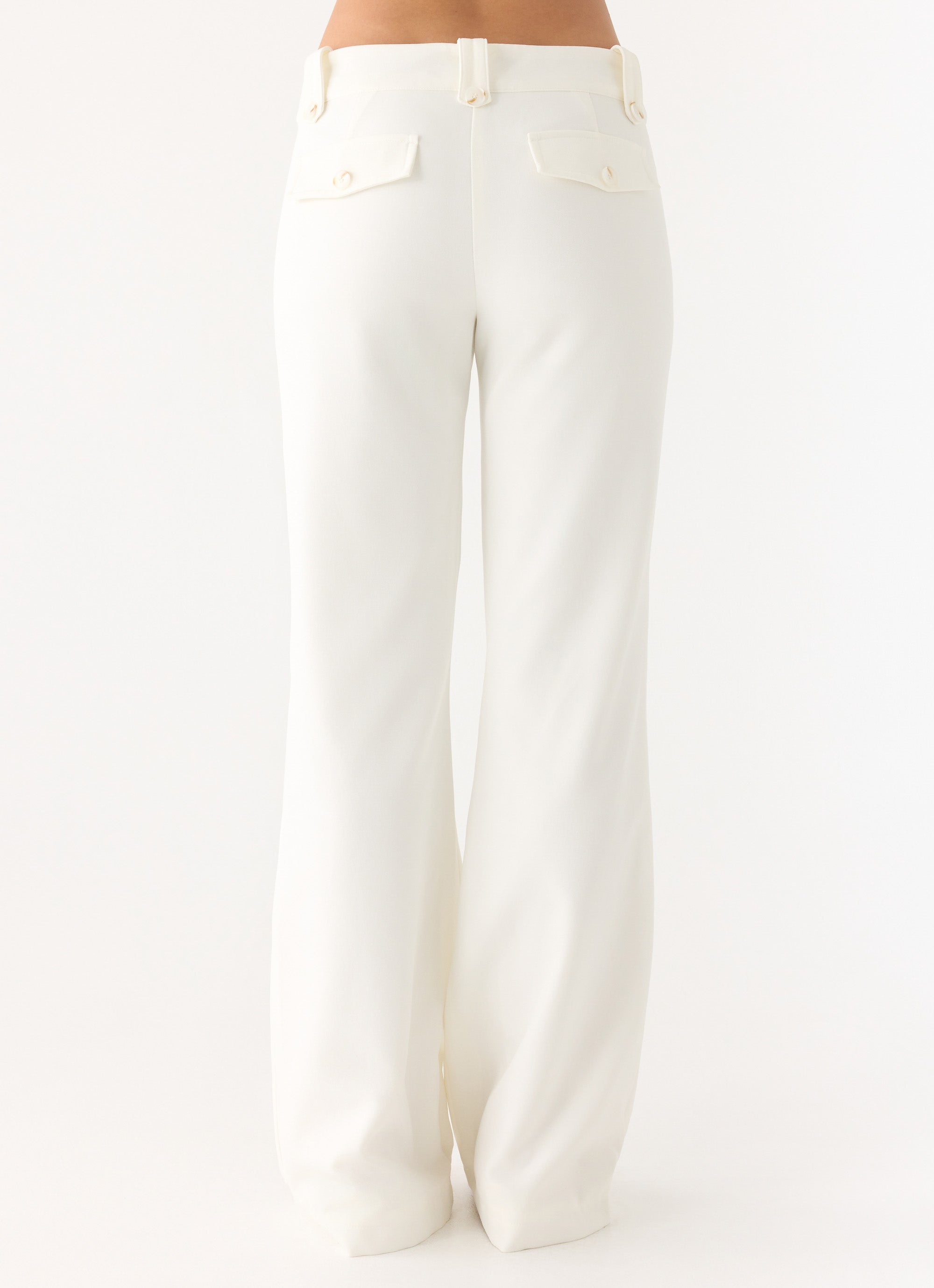 womens winter white dress pants Weiss Low Rise Suiting Pants