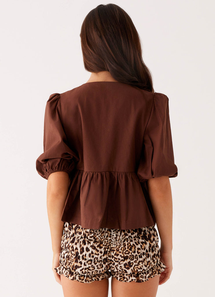 Western Wind Tie Top - Chocolate