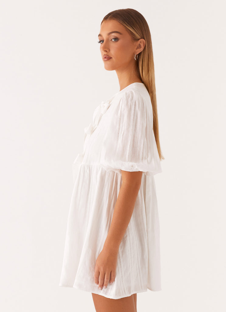 Western Wind Tie Mini Dress - White Peppermayo US Western Wind Tie Mini Dress - White Peppermayo US
