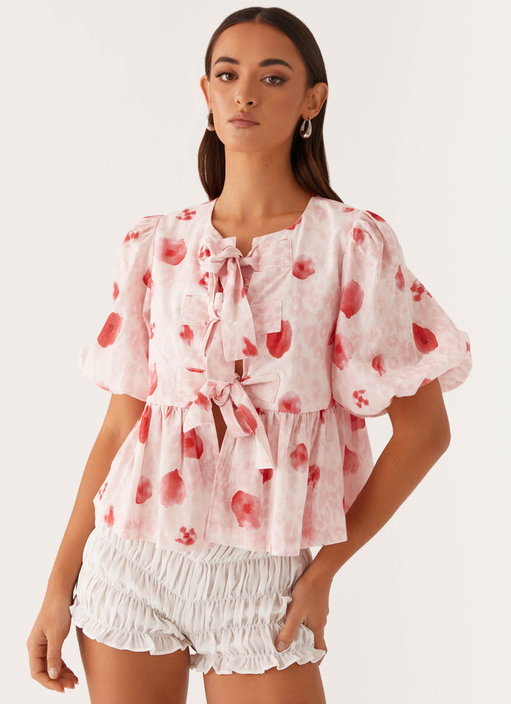 Western Wind Tie Top - Rose Leopard