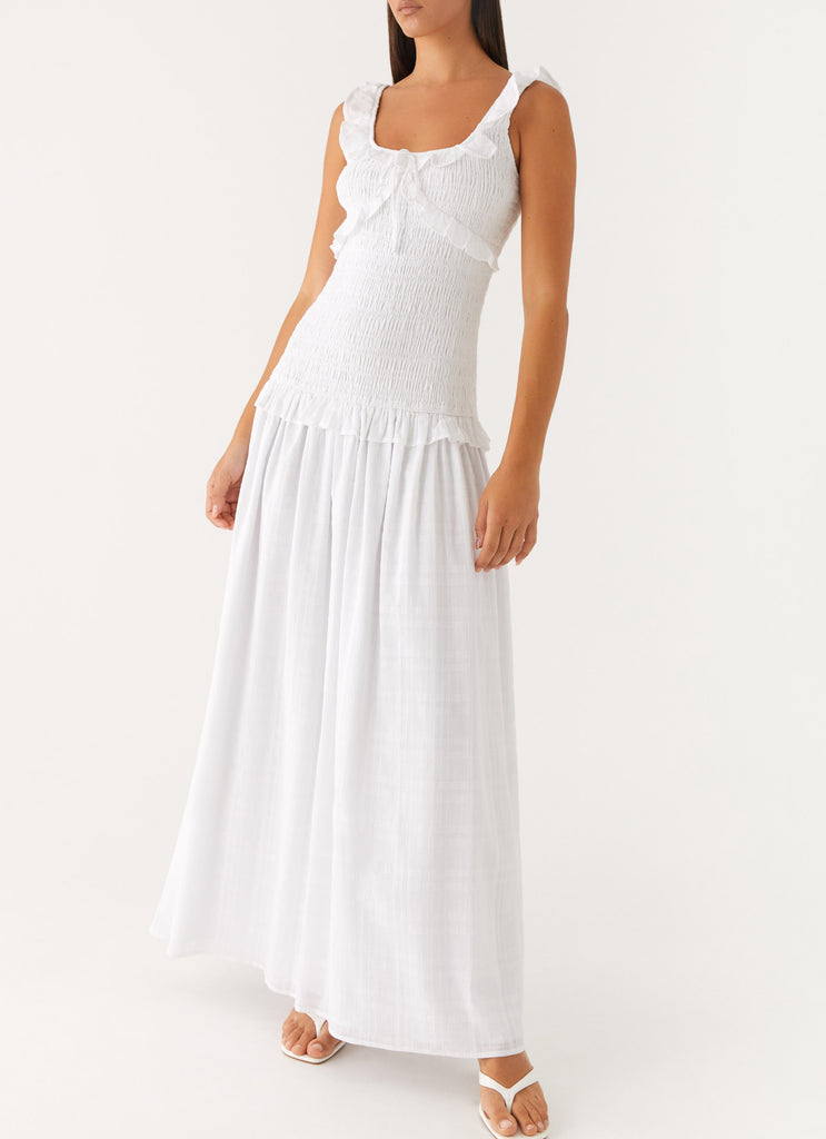 Westlyn Shirred Maxi Dress - White