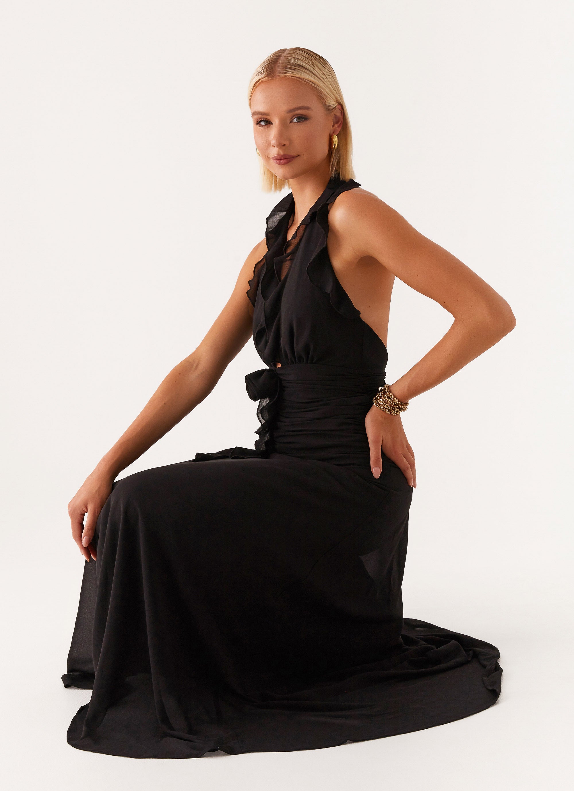 What You Need Frill Maxi Dress - Black Peppermayo US What You Need Frill Maxi Dress - Black Peppermayo US