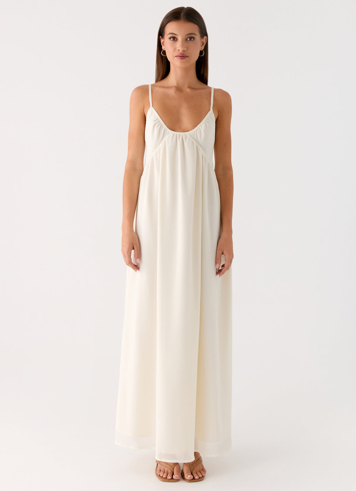 Whisperlight Chiffon Scooped Neck Maxi Dress