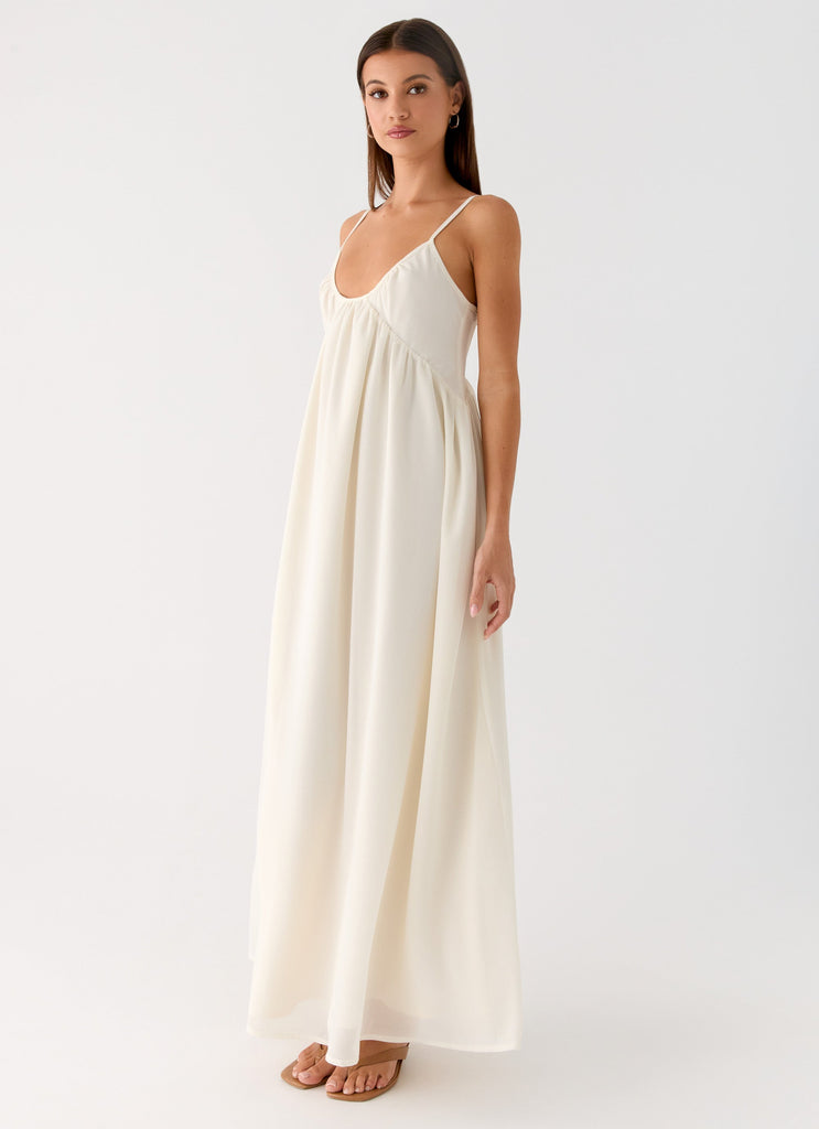 white chiffon dress maxi Whisperlight Chiffon Scooped Neck Maxi Dress