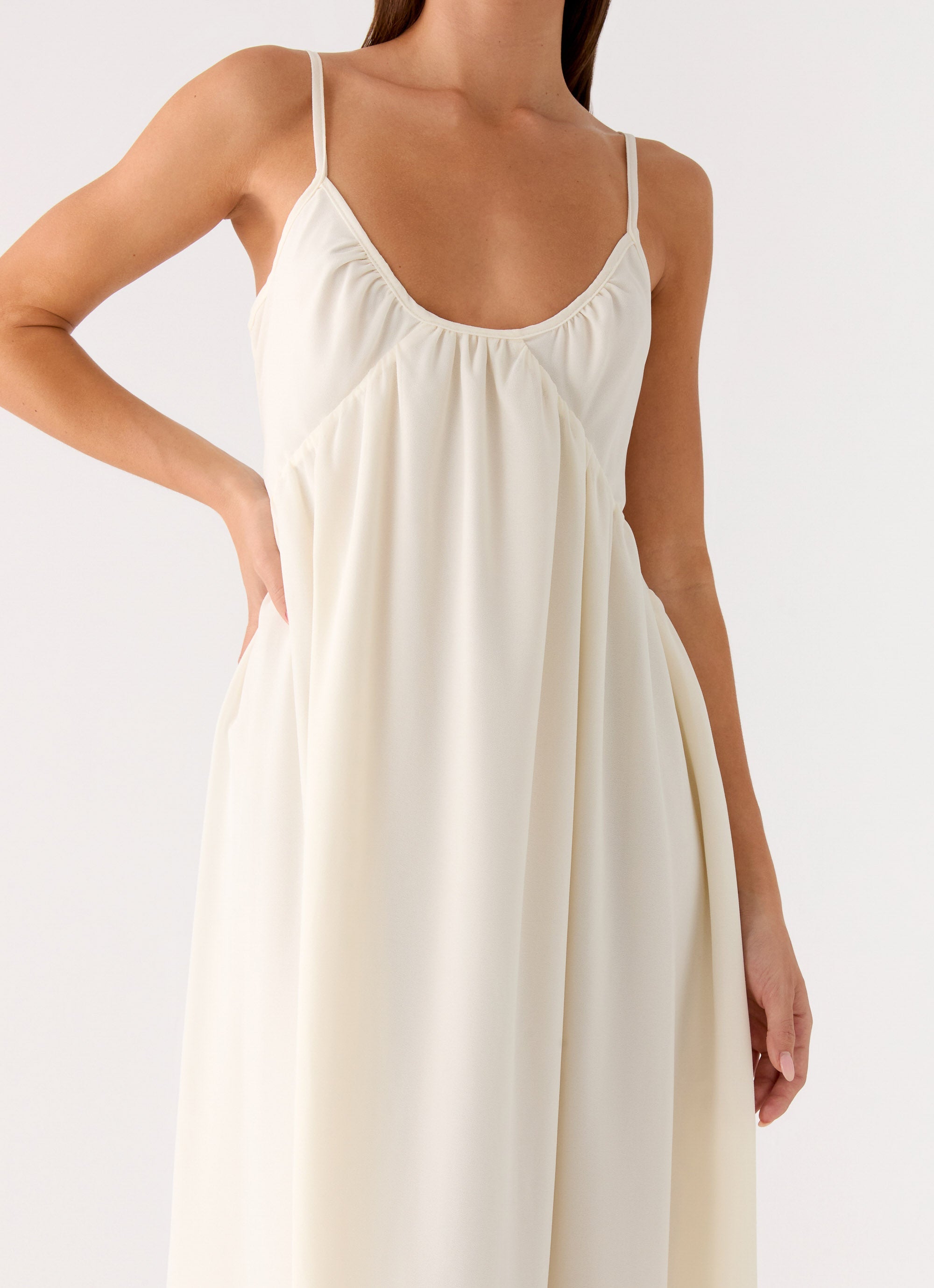 Whisperlight Chiffon Scooped Neck Maxi Dress