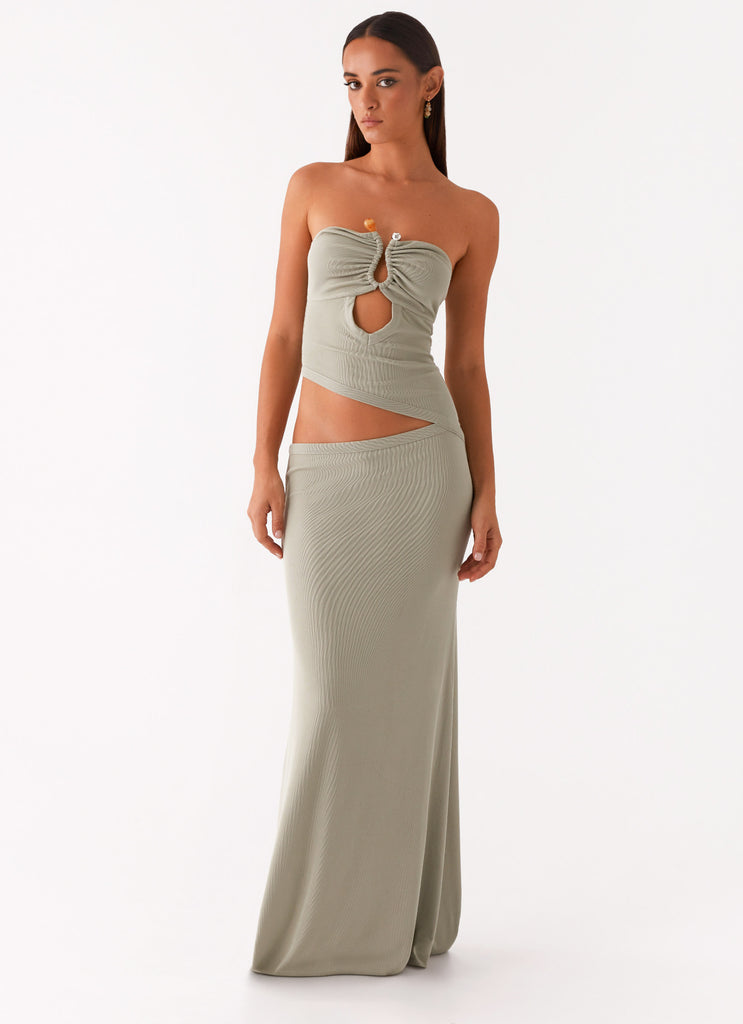 Wild Roses Maxi Dress - Sage