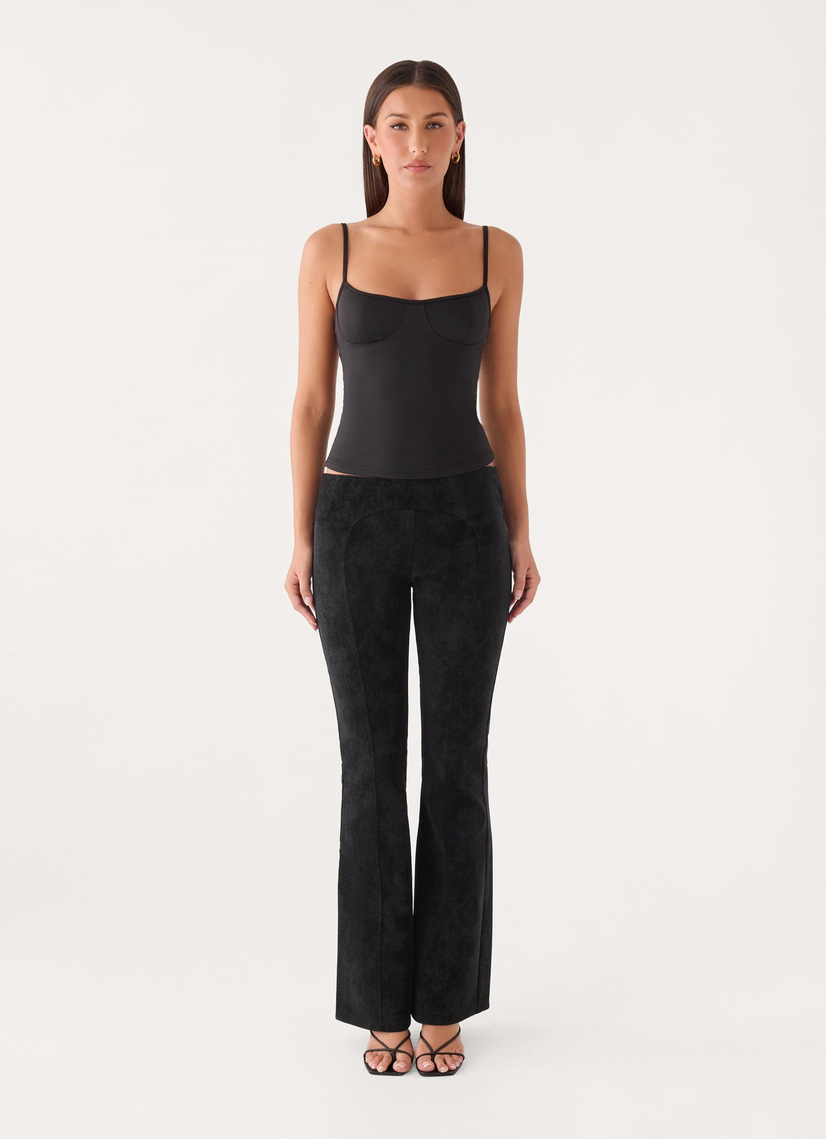 Wild Fire Faux Suede Low Rise Pant - Black