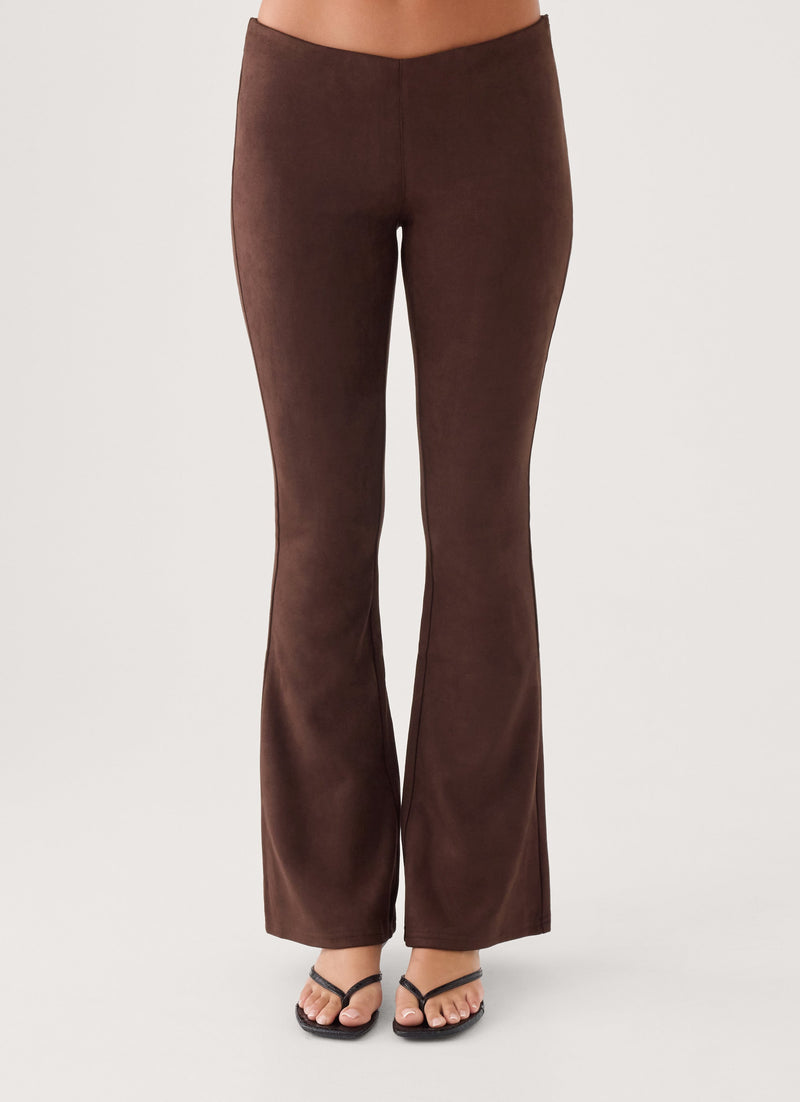 Wild Hide Faux Suede Pant - Chocolate