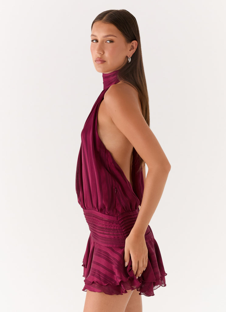 Willow Chiffon Mini Dress - Plum Plum / US 2 Willow Chiffon Mini Dress - Plum Plum / US 2