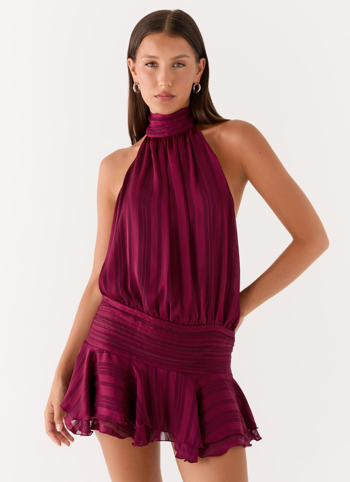 plum chiffon dress Willow Mini The iconic Eileen is Color:Custom Color ( Special instructions for seller ) Off White Pleated Maxi bundle2