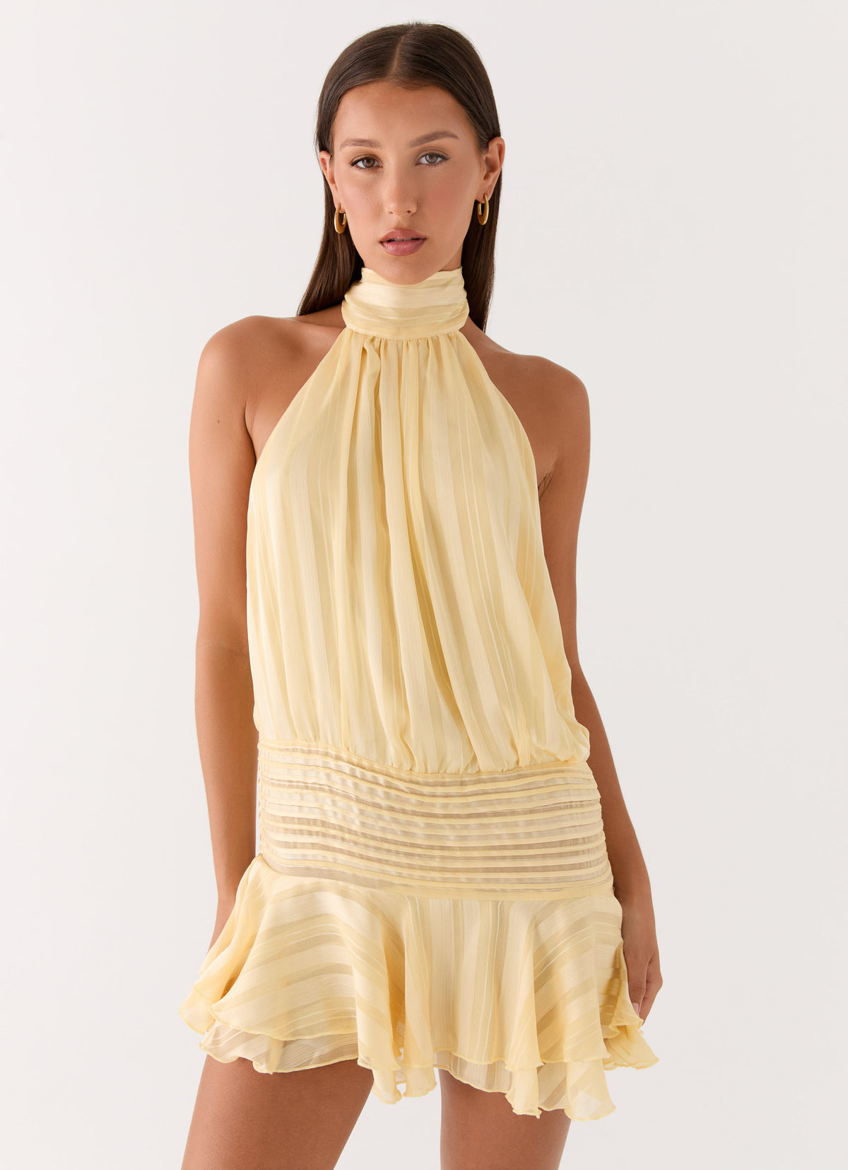 willow mini dress Yellow Homecoming | Chiffon Dress - Yellow bd-promo-exclusions A softly gathered bodice Größe:Größe 22W COLORS Dress – Glass