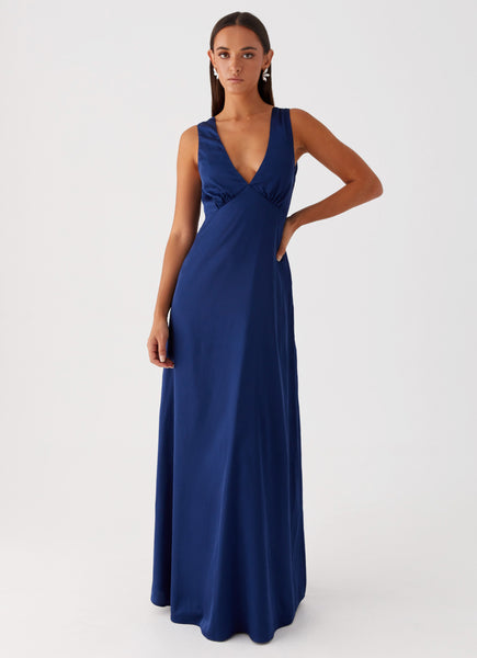 Winnie Cowl Back Maxi Dress - Navy  Peppermayo US