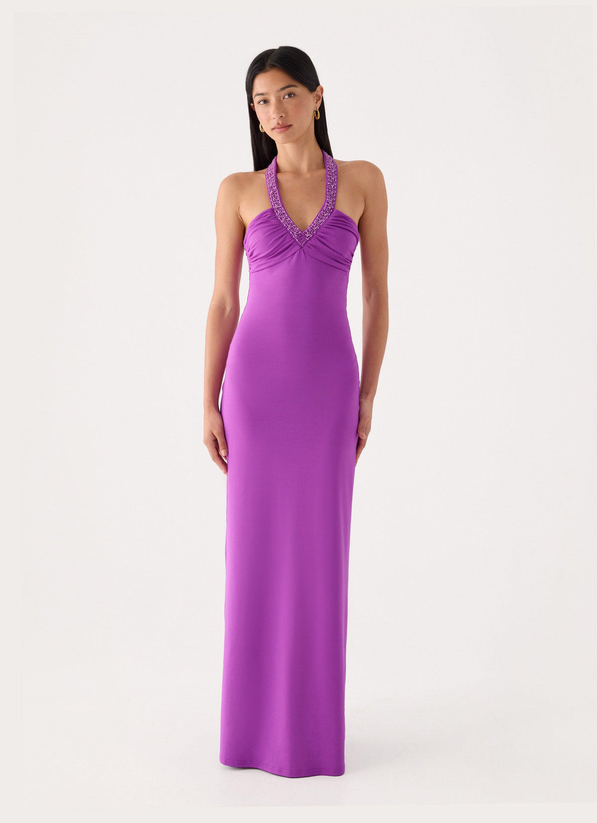 Yamila Beaded Strap Maxi Dress
