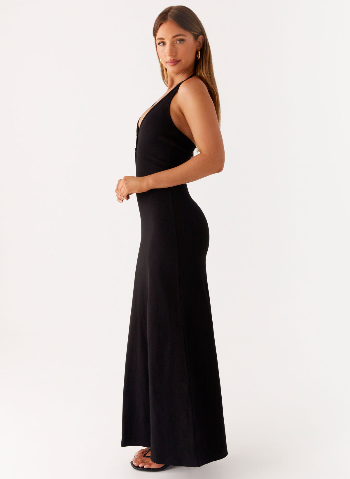Yaselle Button Front Maxi Dress
