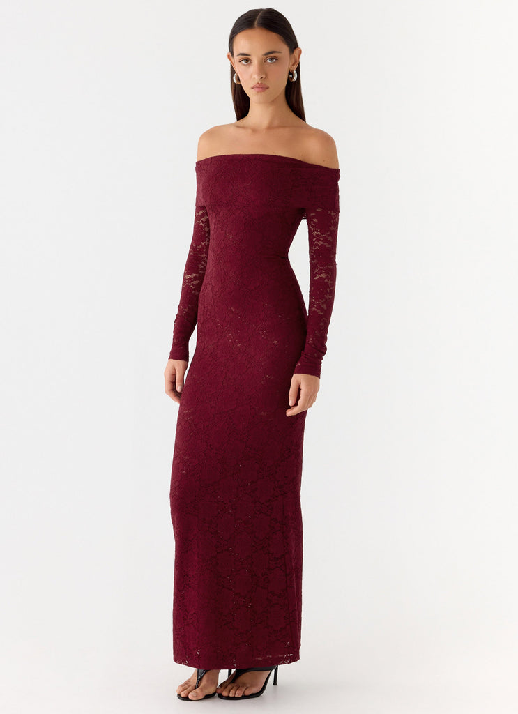 Yours Always Lace Maxi Dress - Merlot Merlot / US 0 Yours Always Lace Maxi Dress - Merlot Merlot / US 0
