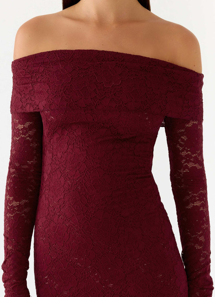 Yours Always Lace Maxi Dress - Merlot Merlot / US 0 Yours Always Lace Maxi Dress - Merlot Merlot / US 0