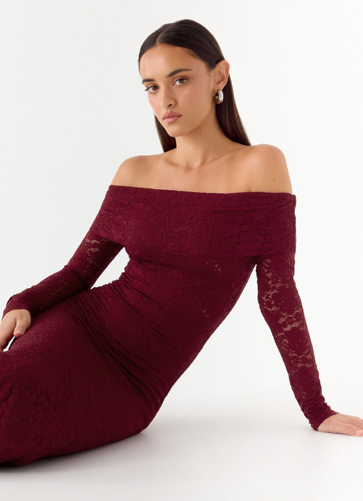 Yours Always Lace Maxi Dress - Merlot Merlot / US 0 Yours Always Lace Maxi Dress - Merlot Merlot / US 0