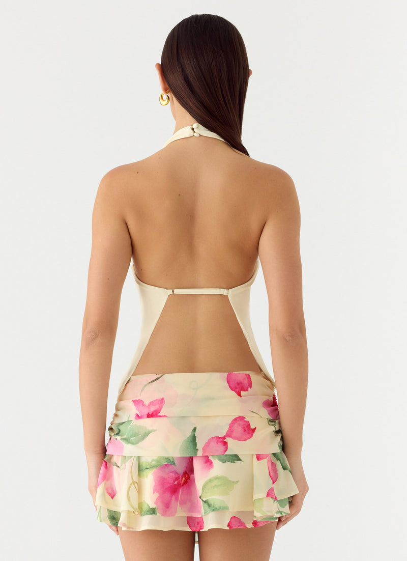 Yuju Mini Skirt - Lemon Soleil