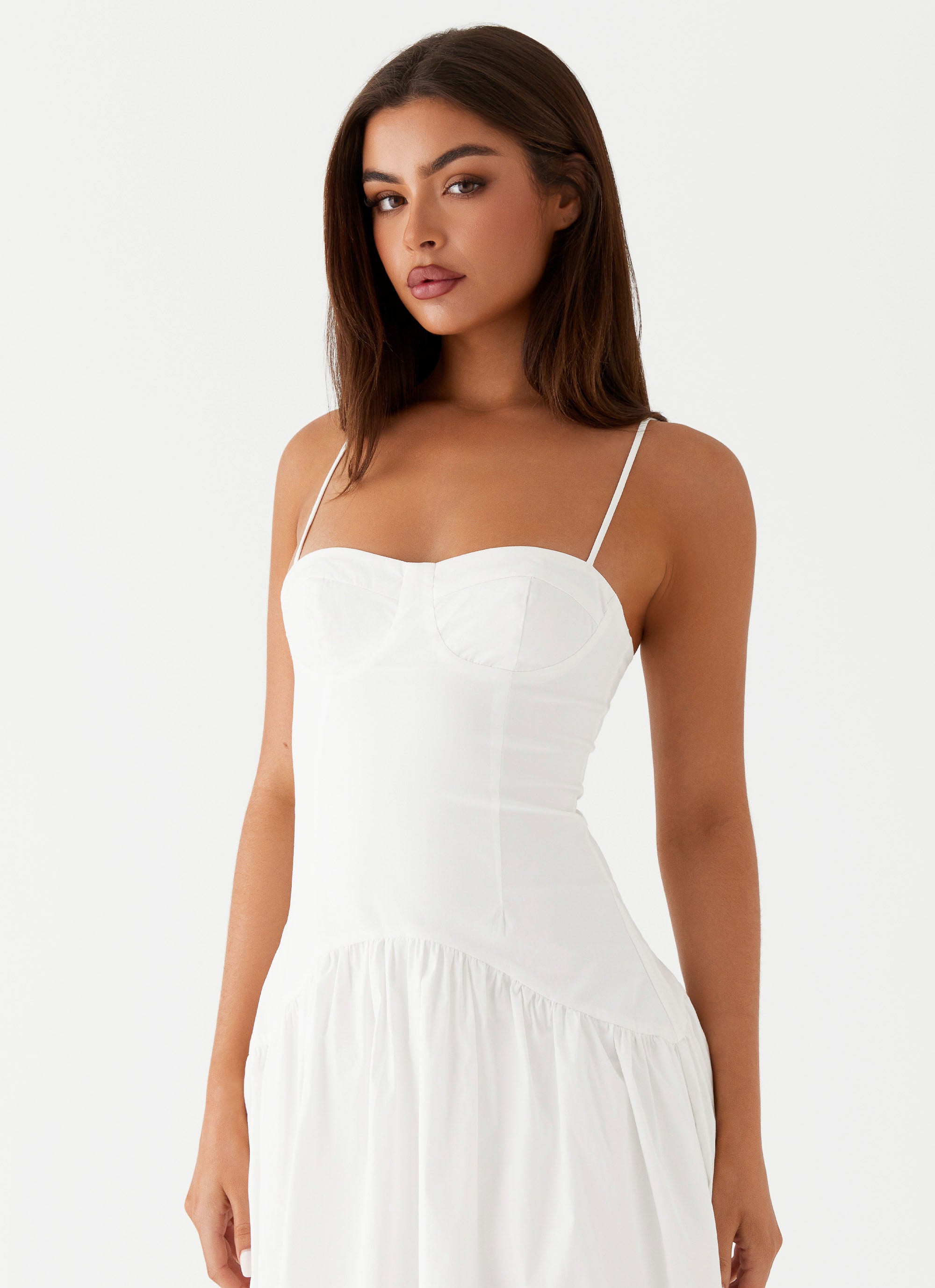 white christmas dresses Yvette Corset Midi Dress