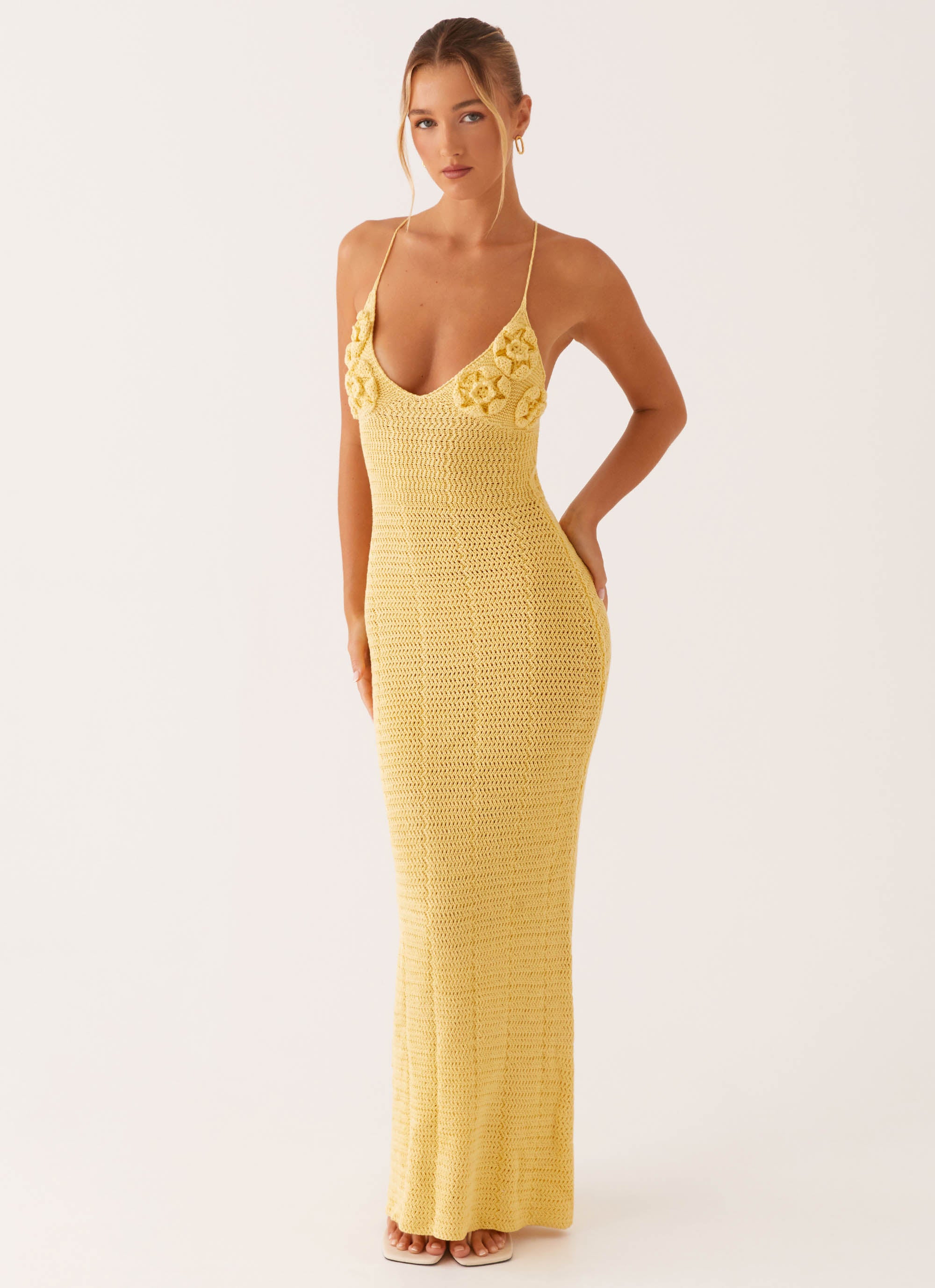 Zara Rose Crochet Maxi Dress - Yellow Peppermayo US Zara Rose Crochet Maxi Dress - Yellow Peppermayo US