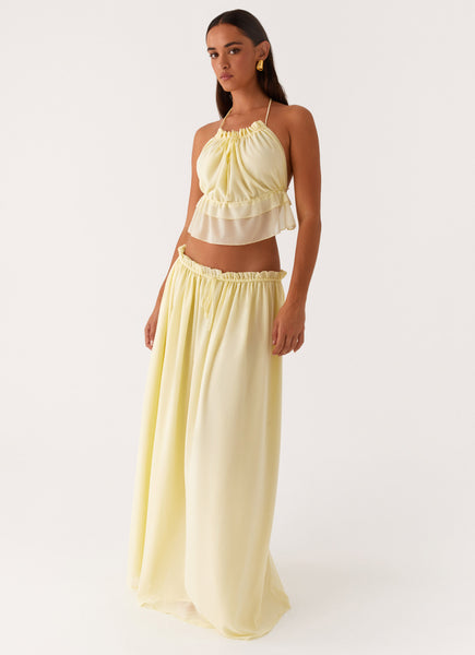 Zaya Maxi Skirt Yellow – Peppermayo US