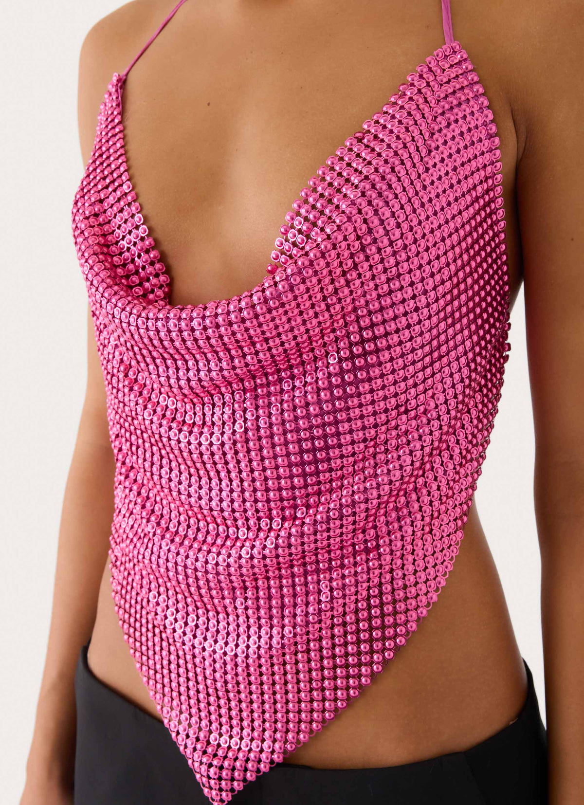 Zia Chainmail Top - Pink