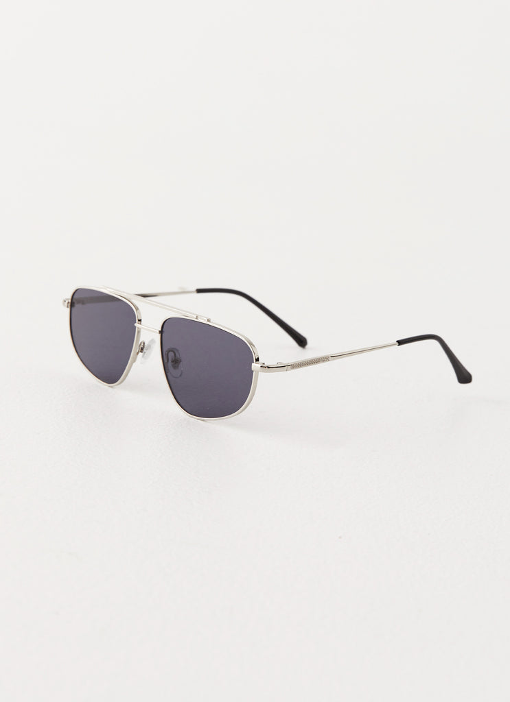 Womens Zina Sunglasses in the colour Silver in front of a light grey background