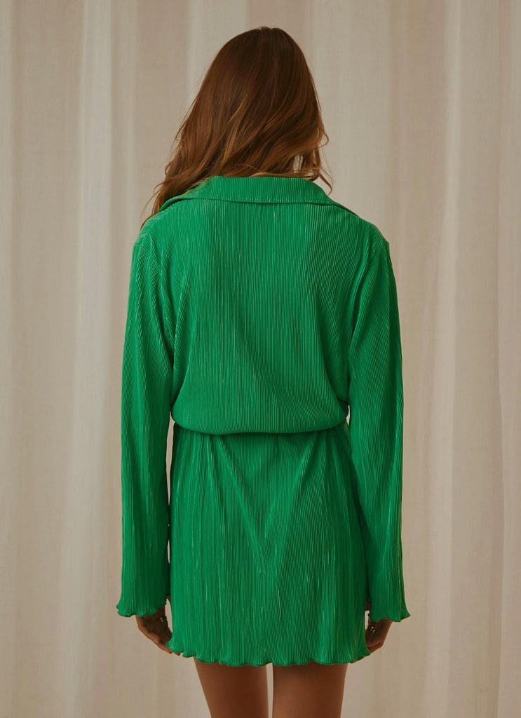 Soho Chic Shirt Dress - Jade Green - Peppermayo US