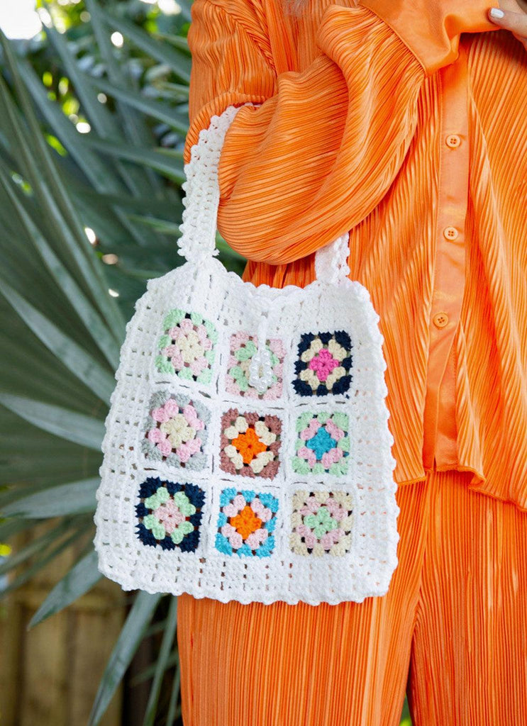 Ready for Summer Crochet Bag - White Multi - Peppermayo US