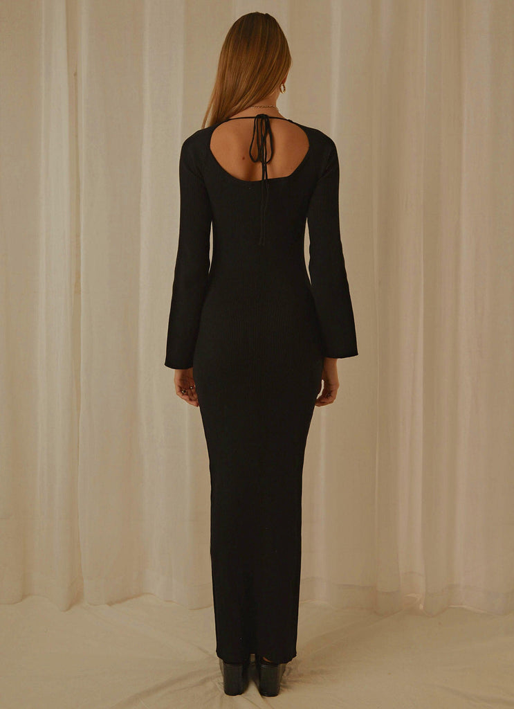 Tori Knit Maxi Dress - Black - Peppermayo US