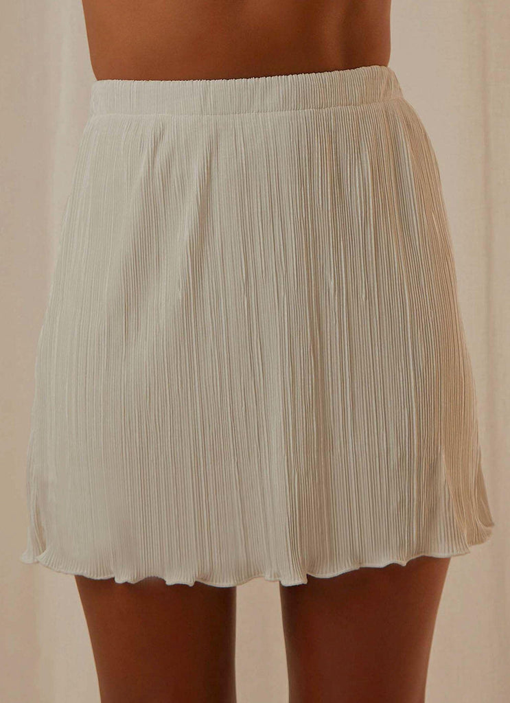 Waves of Light Mini Skirt - Ivory - Peppermayo US