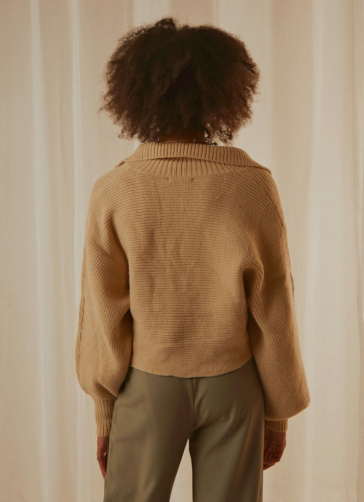 All I Know Knit Sweater - Beige - Peppermayo US