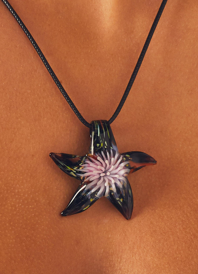 Stargazing Glass Necklace - Black Violet