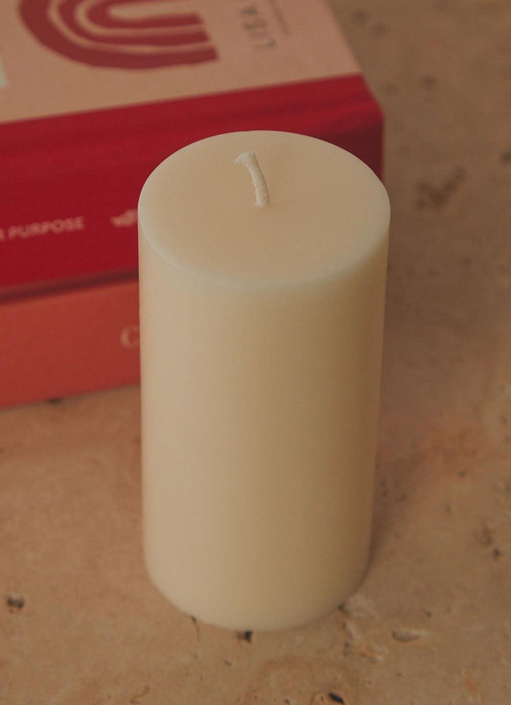 Moreton Eco Slim Pillar Candle- 5 x 10cm - Ivory - Peppermayo US