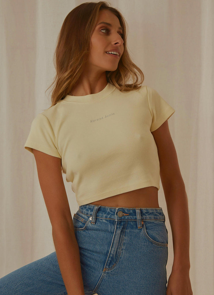 A 90s Crop Tee - Butter - Peppermayo US