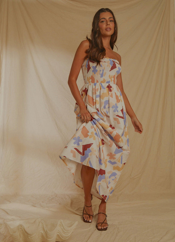 Holiday Sun Maxi Dress - Abstract Resort - Peppermayo US