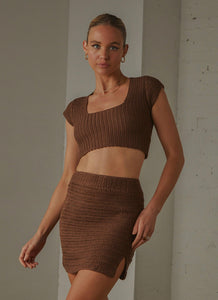 Summer Style Crochet skirt - Choc Brown - Peppermayo US