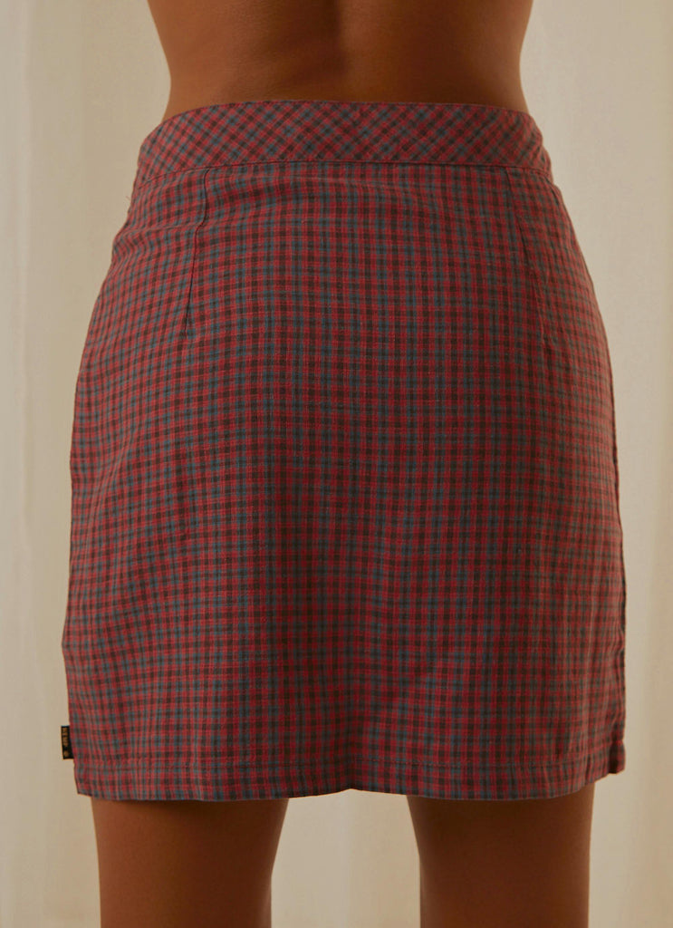 Highland Check Mini Skirt - Red - Peppermayo US