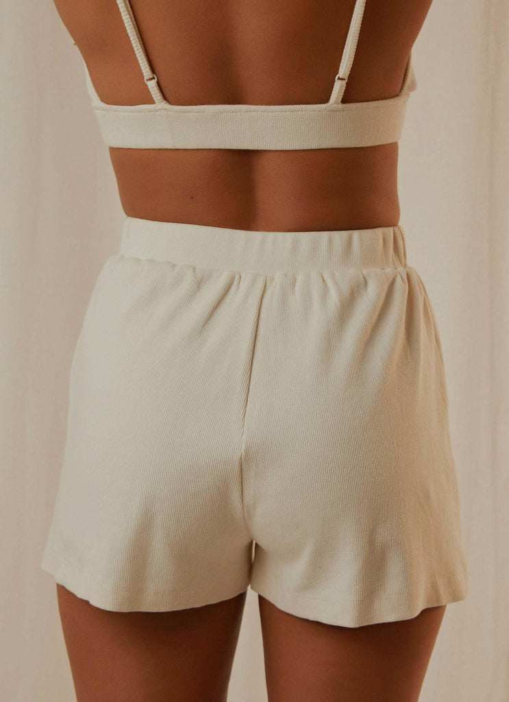 PM Basic Organic Cotton Shorts - Ivory - Peppermayo US